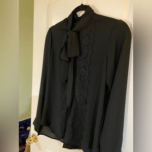 Sheer black button up blouse